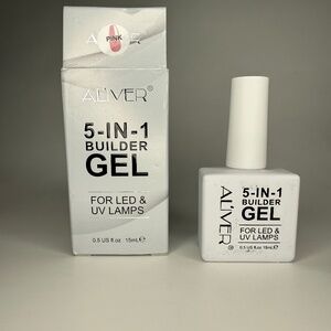 ALIVER 5-in-1 Builder Gel - Pink (15ml / 0.5 fl oz) - For UV/LED Lamps